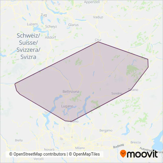 Area coperta dal servizio di PostAuto AG