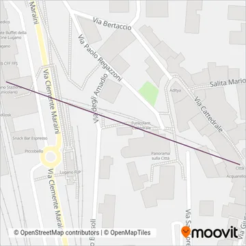 Area coperta dal servizio di Trasporti Pubblici Luganesi SA (Funicolare)