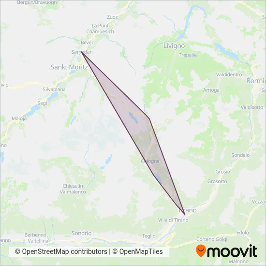Area coperta dal servizio di Autoverkehr RhB
