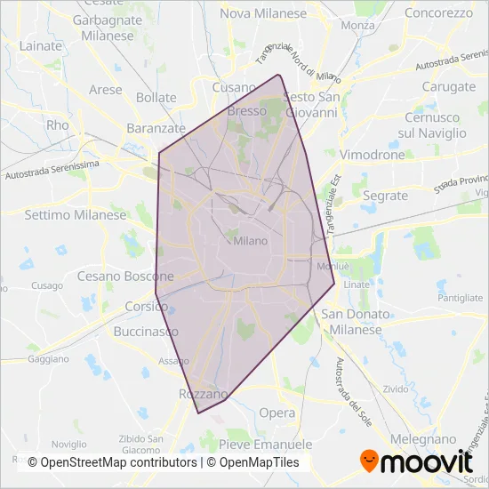 ATM (Tram) coverage area map