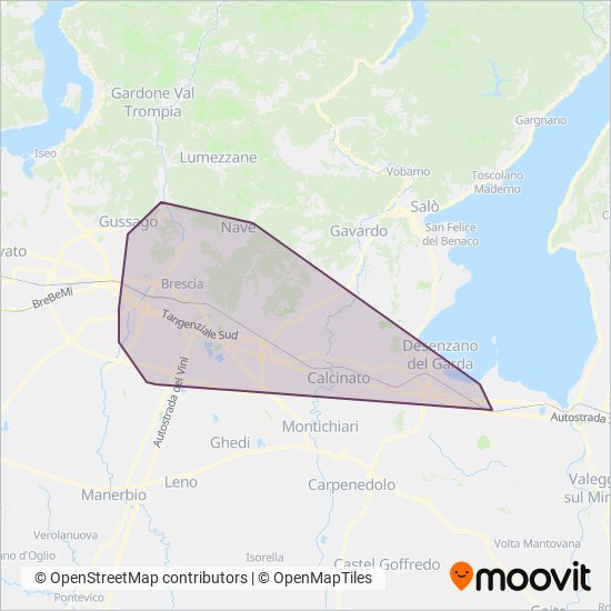 Brescia Mobilità coverage area map