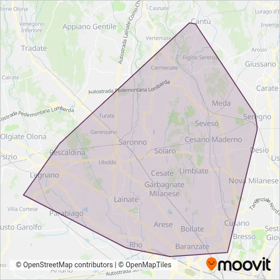 Area coperta dal servizio di AirPullman