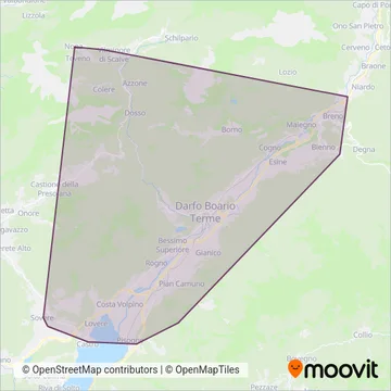 SAV - Società Autoservizi Visinoni coverage area map