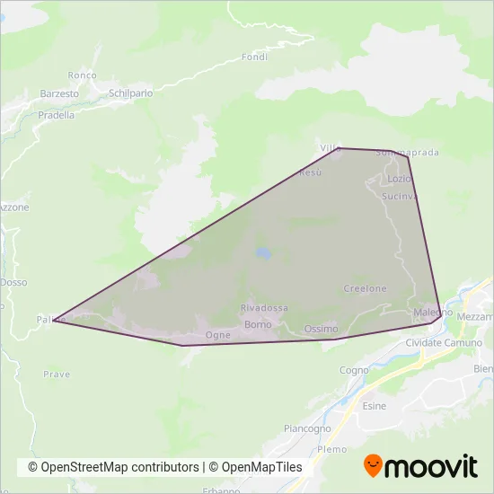 Area coperta dal servizio di Autolinee Sabba