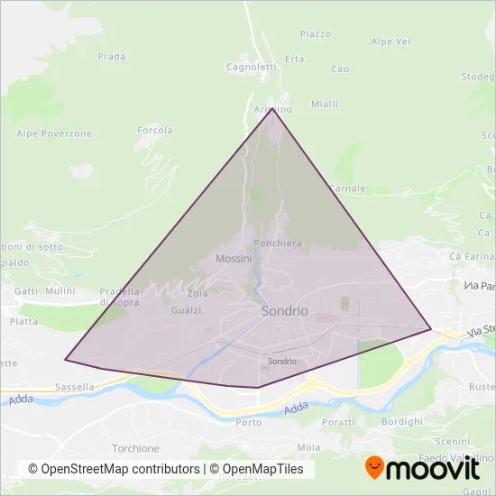 Area coperta dal servizio di Gianolini Trasporti