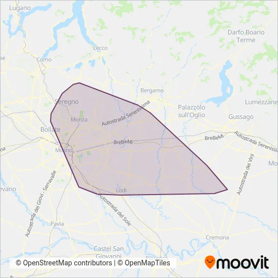 Area coperta dal servizio di Autoguidovie