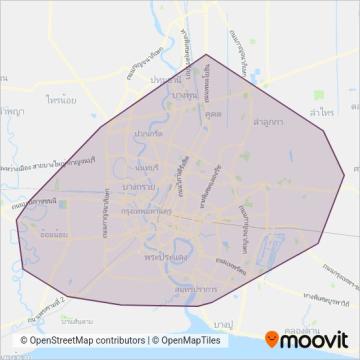 องค์การขนส่งมวลชนกรุงเทพ coverage area map