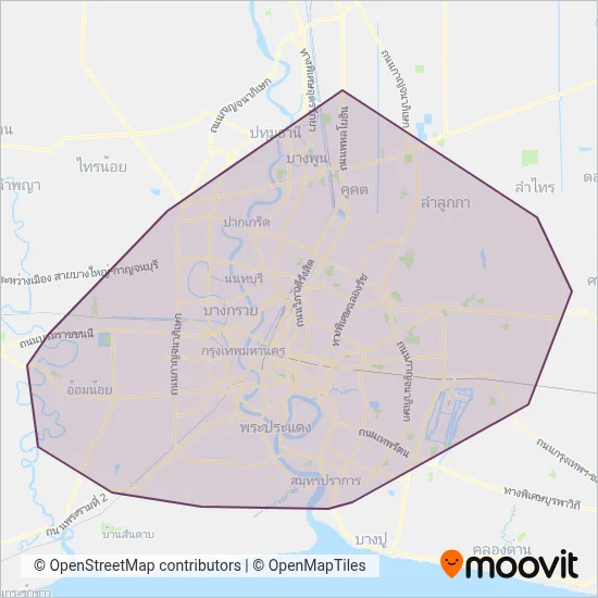 Bangkok Mass Transit Authority coverage area map