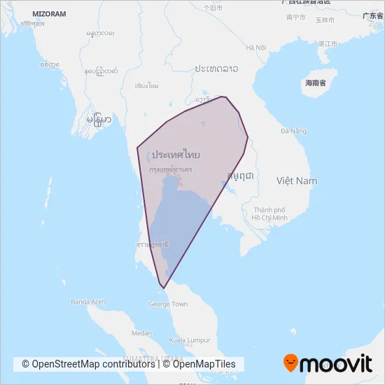 Songthaew coverage area map