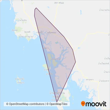 สหกรณ์รถยนต์โดยสารกระบี่ จำกัด;The Bus Co-Operative Of Krabi Ltd. coverage area map