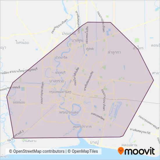 Thai Smile Bus coverage area map