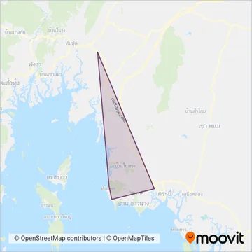 บริษัท กระบี่ยานยนต์ขนส่ง จำกัด; KRABI YANYONT TRANSPORT CO.,LTD coverage area map