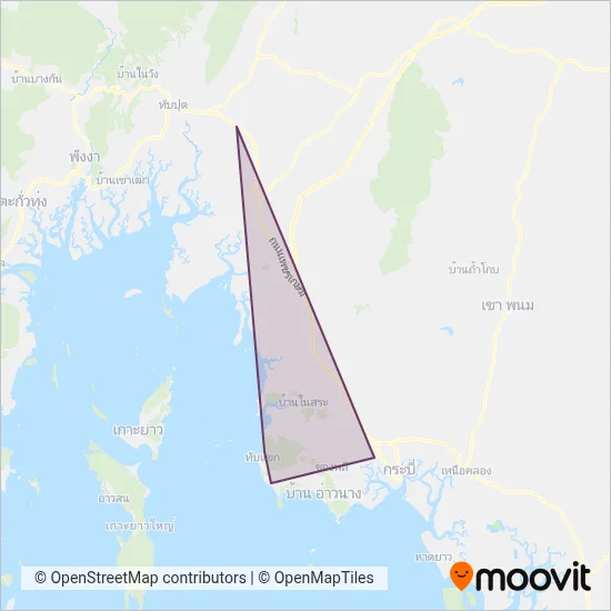 Krabi Yanyont Transport Co. Ltd. coverage area map