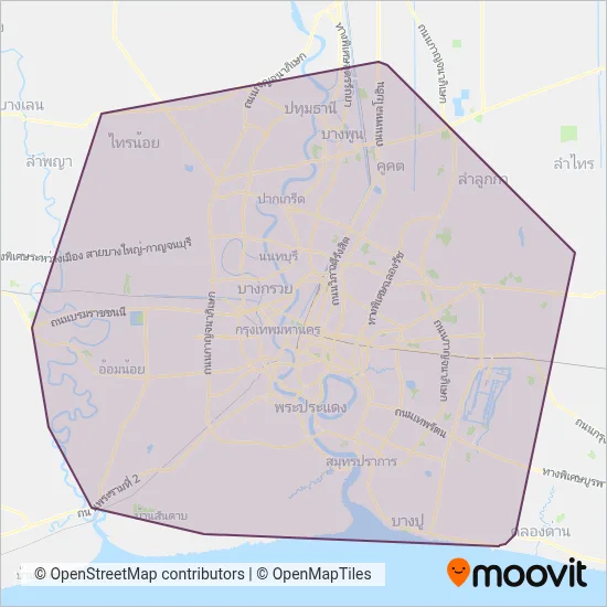 Bangkok Mass Transit Authority coverage area map