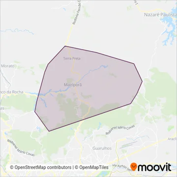 Viação Mairiporã coverage area map
