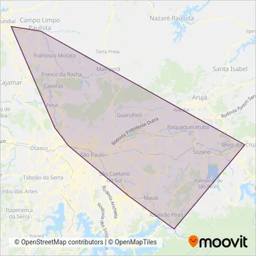 CPTM coverage area map