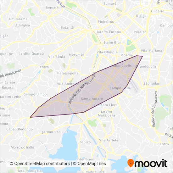 ViaMobilidade (Subway) coverage area map