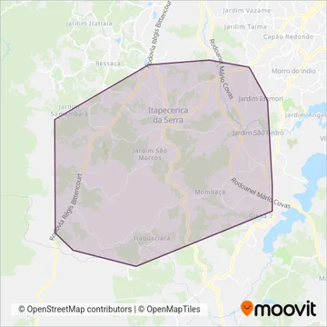 Viação Bela Sintra coverage area map