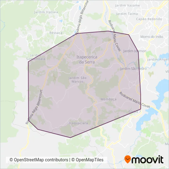 Viação Bela Sintra coverage area map