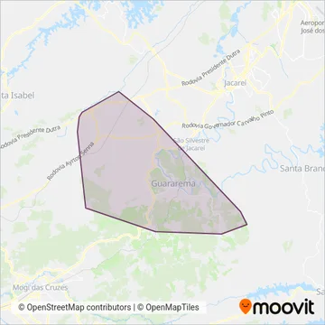 Alto Tietê Transportes - Guararema - coverage area map