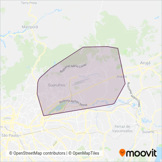 STT - Secretaria de Transportes e Trânsito de Guarulhos coverage area map