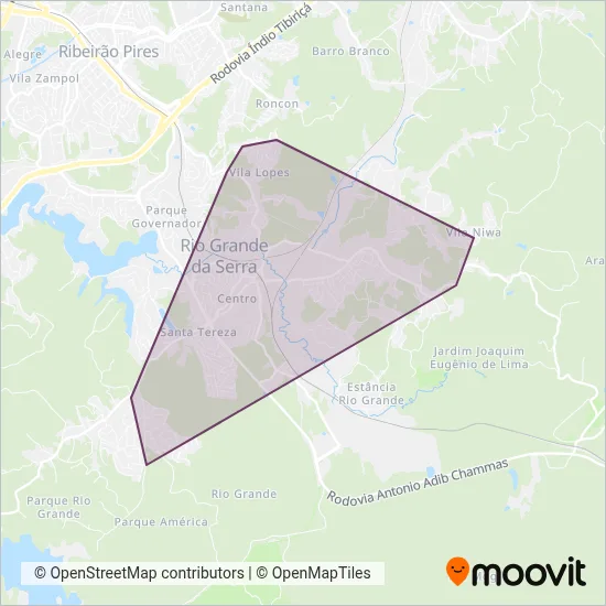 Viação Talismã coverage area map