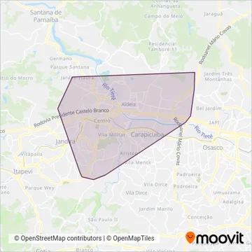 BB Transporte e Turismo coverage area map
