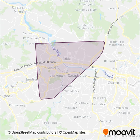 BB Transporte e Turismo coverage area map