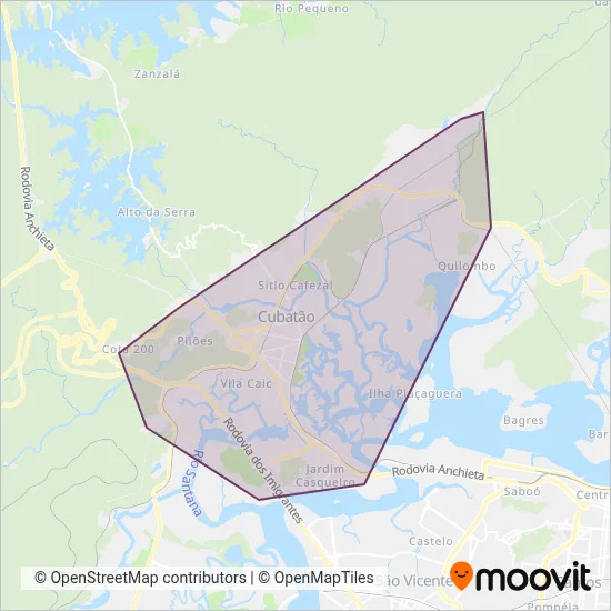 SOU Transportes (Cubatão) coverage area map