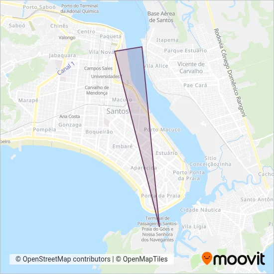 Associação dos Catraieiros (Santos) coverage area map