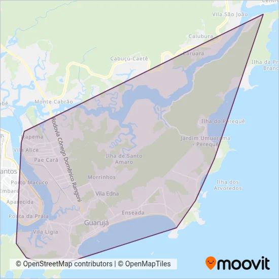 City + (Guarujá) coverage area map