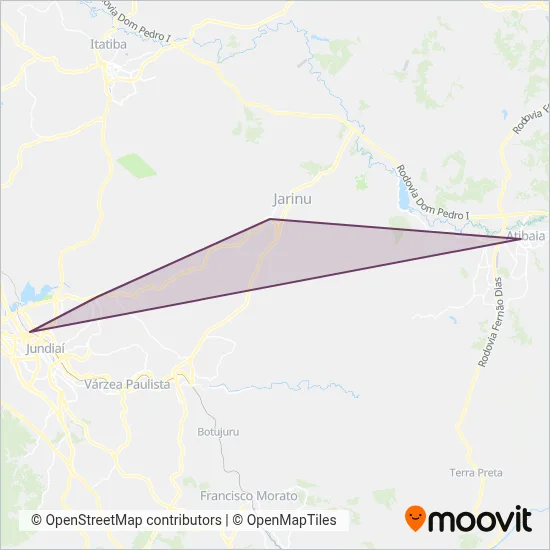 Viação Atibaia coverage area map