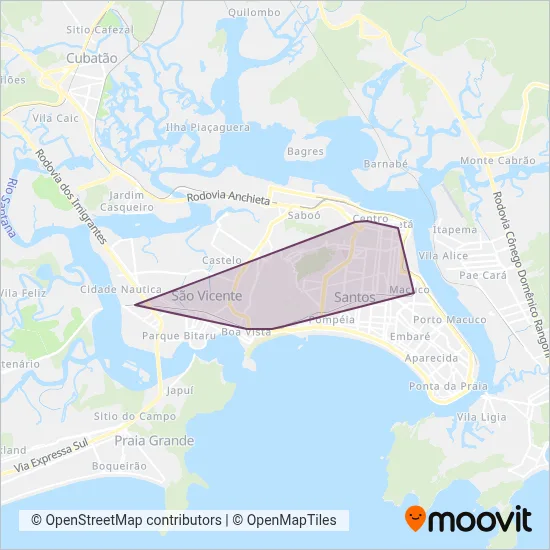 EMTU (Tram) coverage area map