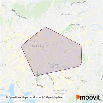 Metrô SP coverage area map