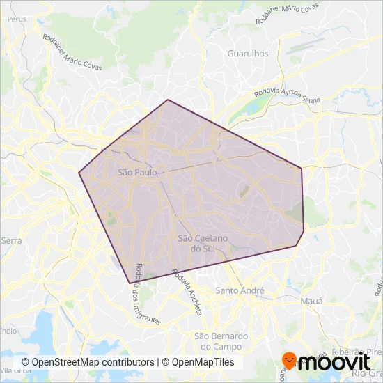 Metrô SP coverage area map