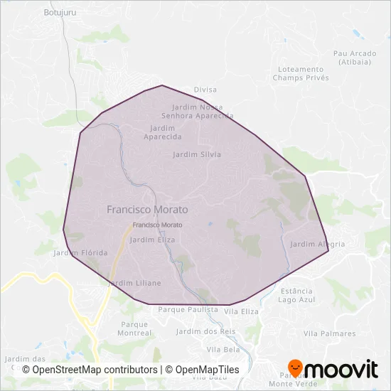 Auto Ônibus Moratense coverage area map