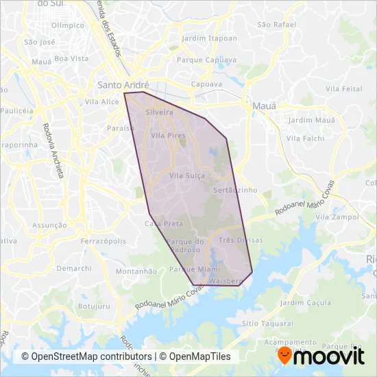 Suzantur Santo André coverage area map