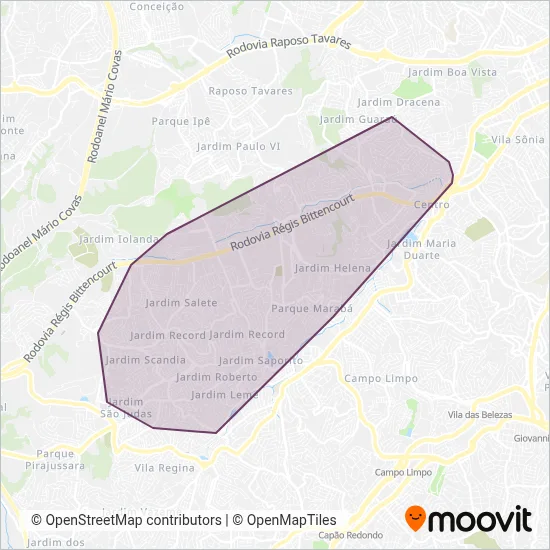 Pirajuçara coverage area map
