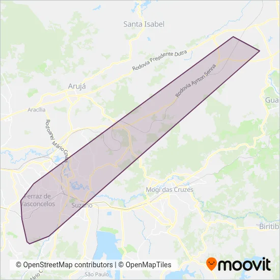 Alto Tietê coverage area map