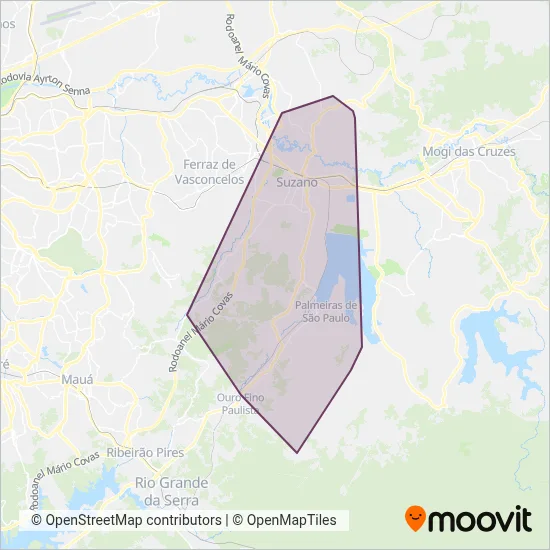 Radial Transporte coverage area map