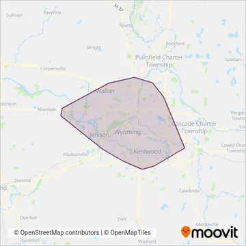 The Rapid coverage area map