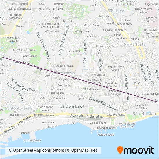 Yellow Bus Tour (Tram) coverage area map