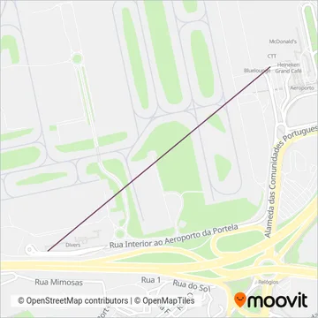 Aeroporto de Lisboa coverage area map