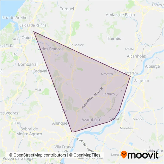 Rodoviária do Tejo coverage area map
