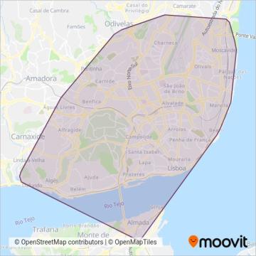 Carris (Bus) coverage area map