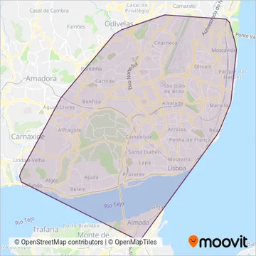 Carris (Bus) coverage area map