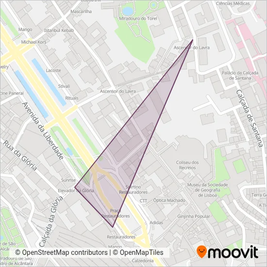 Carris (Funicular) coverage area map