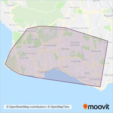 Área de cobertura no mapa do(a) Cascais Próxima