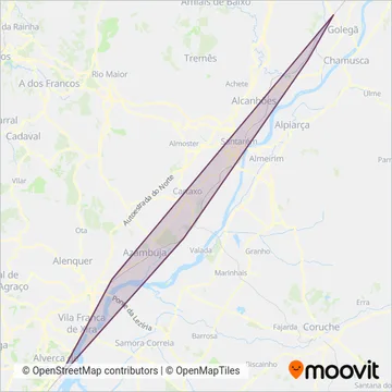 CP - Comboios de Portugal (Bus) coverage area map