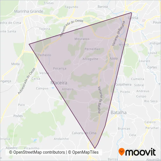 Rodoviária do Lis coverage area map